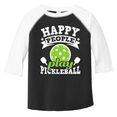 Happy People Play Pickleball Paddleball Player Toddler Fine Jersey T-Shirt