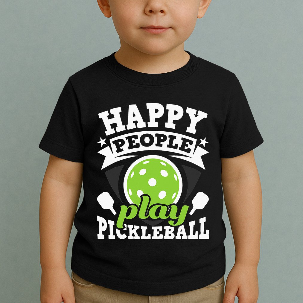 Happy People Play Pickleball Paddleball Player Toddler T-Shirt