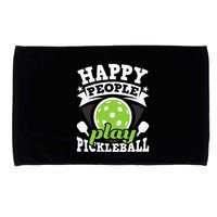 Happy People Play Pickleball Paddleball Player Microfiber Hand Towel
