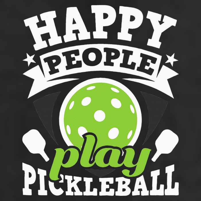 Happy People Play Pickleball Paddleball Player Microfiber Hand Towel