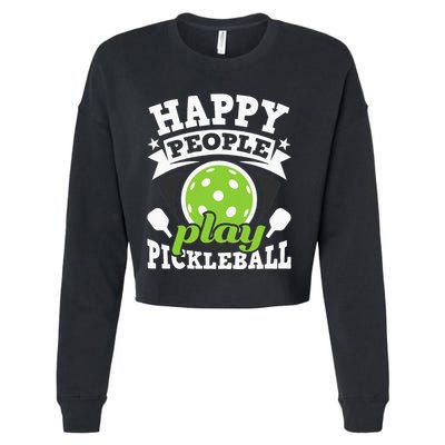 Happy People Play Pickleball Paddleball Player Cropped Pullover Crew