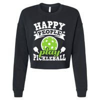 Happy People Play Pickleball Paddleball Player Cropped Pullover Crew
