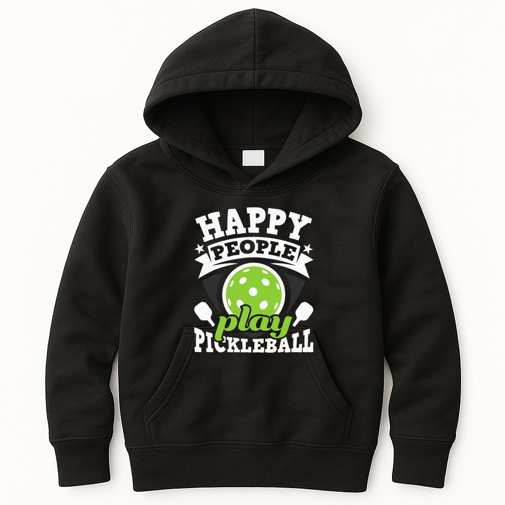 Happy People Play Pickleball Paddleball Player Kids Hoodie