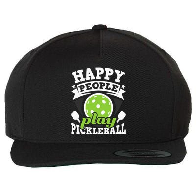 Happy People Play Pickleball Paddleball Player Wool Snapback Cap