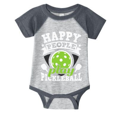 Happy People Play Pickleball Paddleball Player Infant Baby Jersey Bodysuit