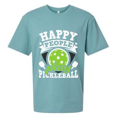 Happy People Play Pickleball Paddleball Player Sueded Cloud Jersey T-Shirt