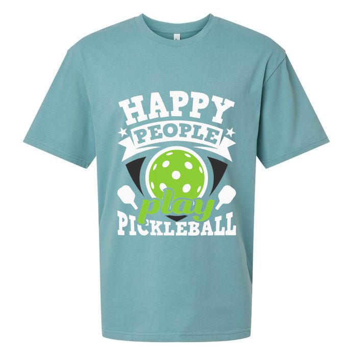Happy People Play Pickleball Paddleball Player Sueded Cloud Jersey T-Shirt
