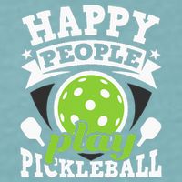 Happy People Play Pickleball Paddleball Player Sueded Cloud Jersey T-Shirt