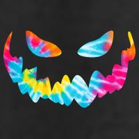 Halloween Pumpkin Pink Yellow Blue Tie Dye Face 7 Panel Mesh Trucker Snapback Hat