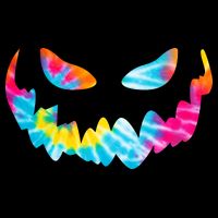 Halloween Pumpkin Pink Yellow Blue Tie Dye Face Hoodie