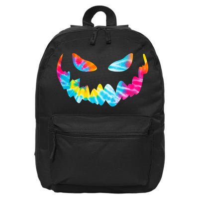Halloween Pumpkin Pink Yellow Blue Tie Dye Face 16 in Basic Backpack