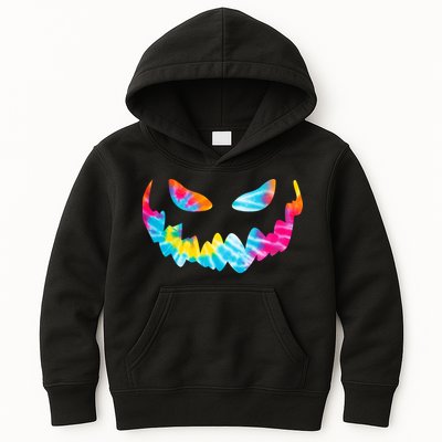 Halloween Pumpkin Pink Yellow Blue Tie Dye Face Kids Hoodie