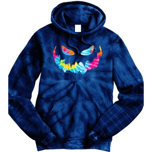 Halloween Pumpkin Pink Yellow Blue Tie Dye Face Tie Dye Hoodie