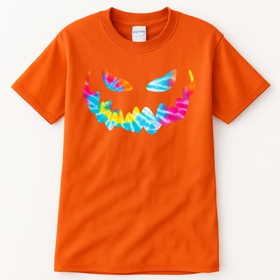 Halloween Pumpkin Pink Yellow Blue Tie Dye Face Tall T-Shirt