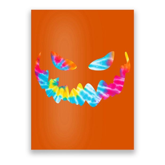Halloween Pumpkin Pink Yellow Blue Tie Dye Face Poster