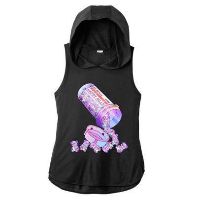 Happy Pills Pastel Goth Kawaii Yami Teddy Bear Otaku Women Ladies PosiCharge Tri-Blend Wicking Draft Hoodie Tank