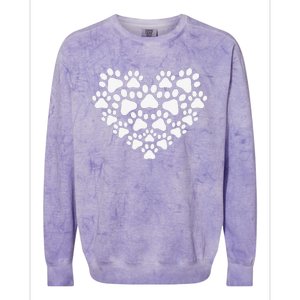 Heart Paw Print Dog & Cat Mom & Dad Mothers Day Fathers Day Colorblast Crewneck Sweatshirt