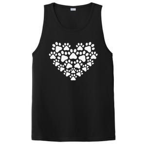 Heart Paw Print Dog & Cat Mom & Dad Mothers Day Fathers Day PosiCharge Competitor Tank