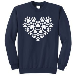 Heart Paw Print Dog & Cat Mom & Dad Mothers Day Fathers Day Sweatshirt