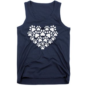 Heart Paw Print Dog & Cat Mom & Dad Mothers Day Fathers Day Tank Top