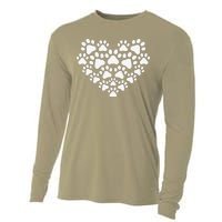 Heart Paw Print Dog & Cat Mom & Dad Mothers Day Fathers Day Cooling Performance Long Sleeve Crew