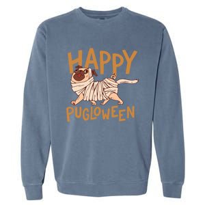 Happy Pugloween Pug Halloween Gift Garment-Dyed Sweatshirt