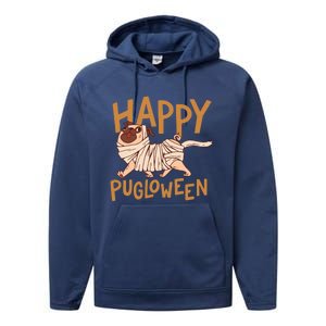 Happy Pugloween Pug Halloween Gift Performance Fleece Hoodie