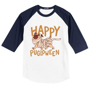 Happy Pugloween Pug Halloween Gift Baseball Sleeve Shirt