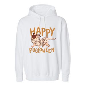 Happy Pugloween Pug Halloween Gift Garment-Dyed Fleece Hoodie