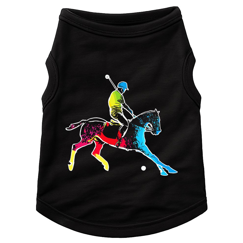Horse Polo Player Colorful Polo Sports Horseback Riding Doggie Tank