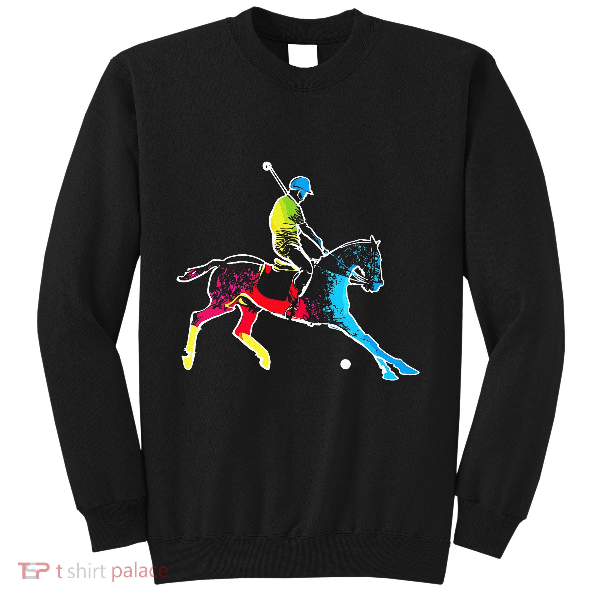 Horse Polo Player Colorful Polo Sports Horseback Riding Sweatshirt