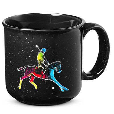 Horse Polo Player Colorful Polo Sports Horseback Riding 15oz Campfire Ceramic Mug
