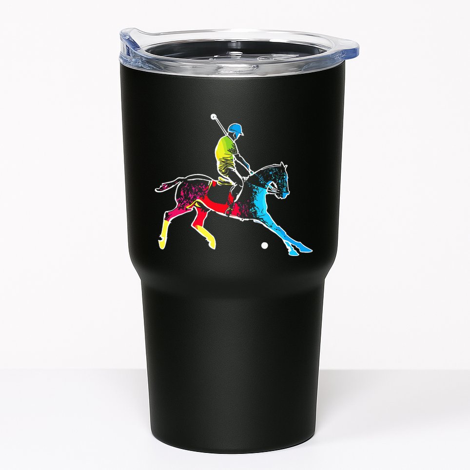 Horse Polo Player Colorful Polo Sports Horseback Riding Tumbler