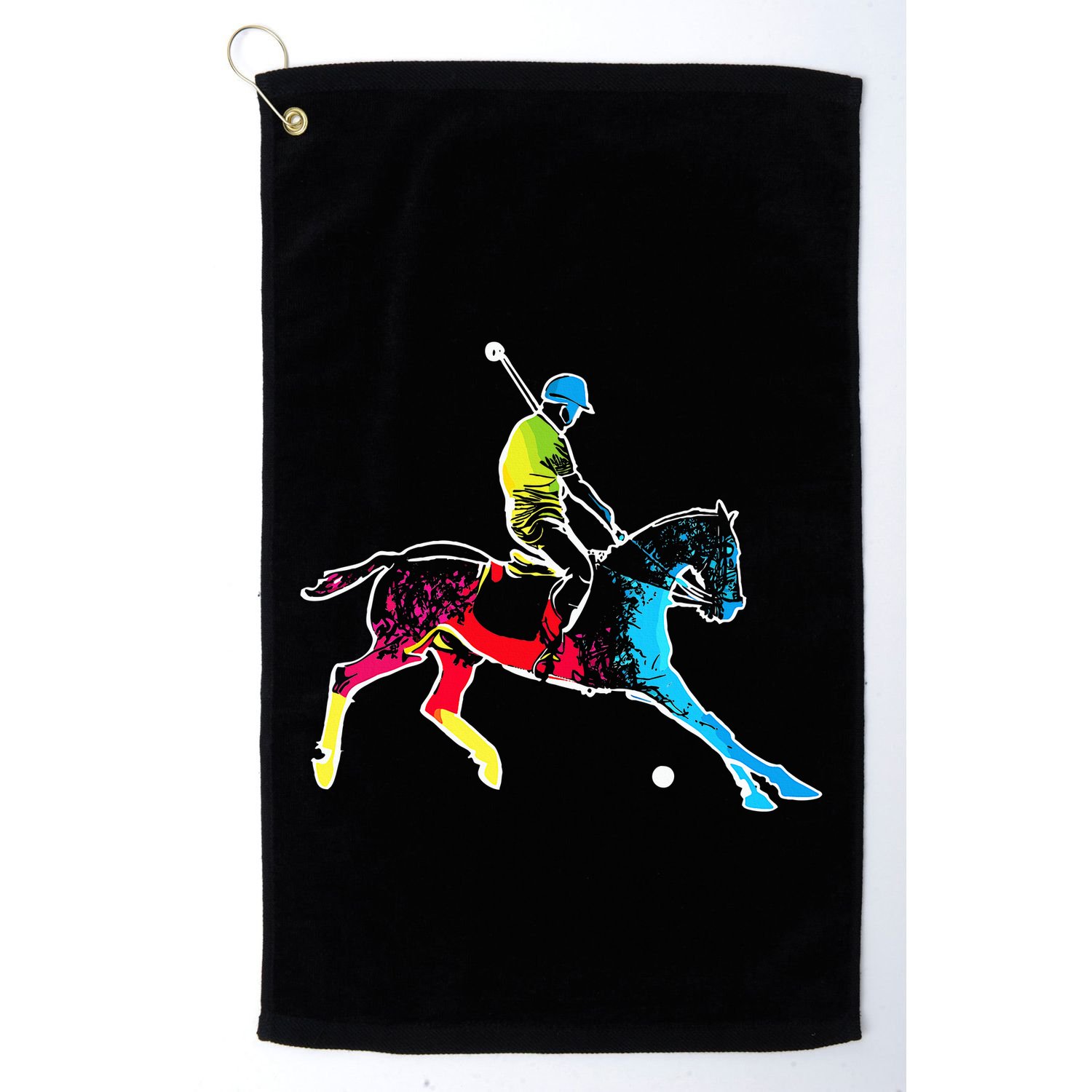 Horse Polo Player Colorful Polo Sports Horseback Riding Golf Towel