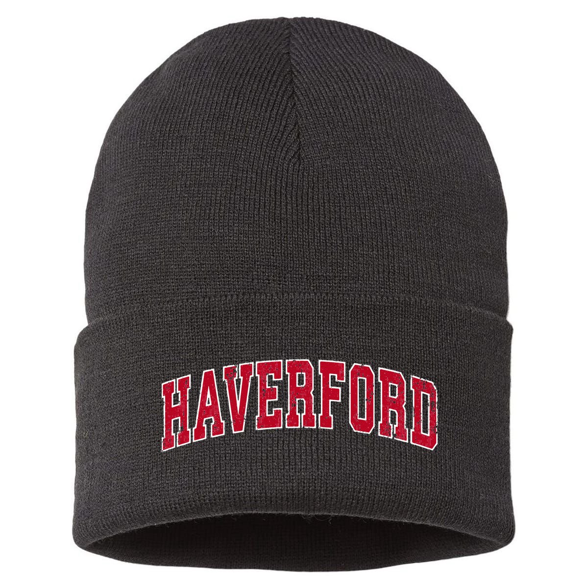 Haverford Pennsylvania PA Vintage Sports Design Red Design Sustainable Knit Beanie
