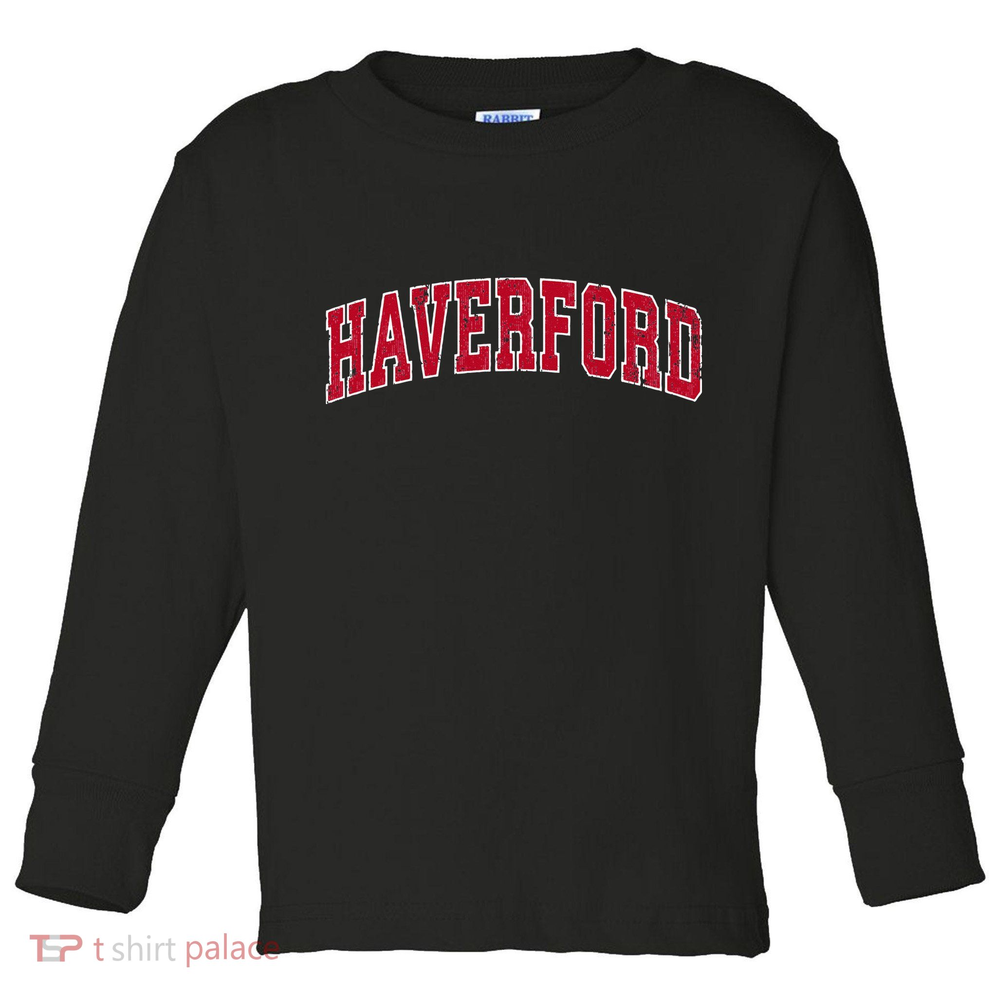 Haverford Pennsylvania PA Vintage Sports Design Red Design Toddler Long Sleeve Shirt