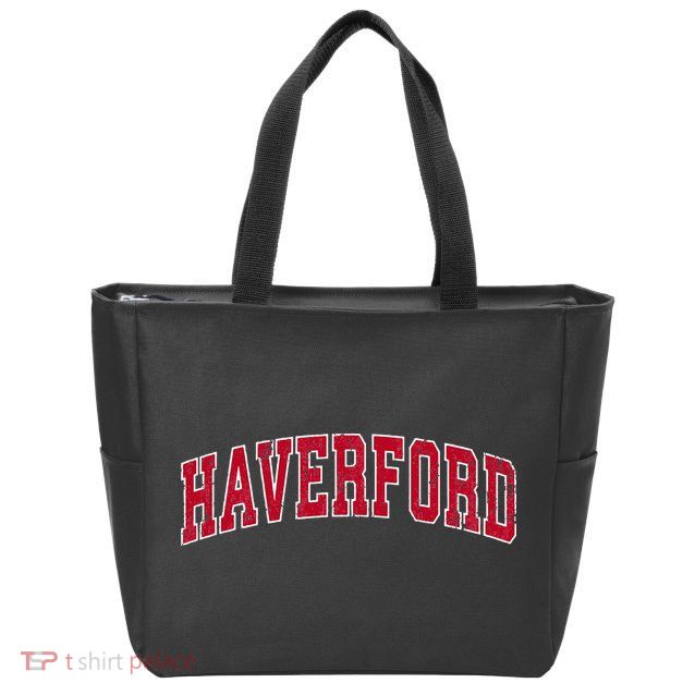 Haverford Pennsylvania PA Vintage Sports Design Red Design Zip Tote Bag