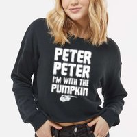 Halloween Peter Peter IM With The Pumpkin Cropped Pullover Crew