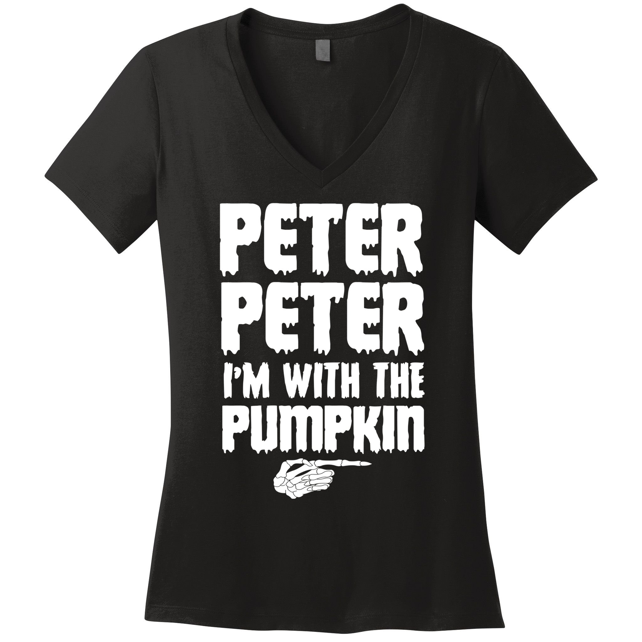 Halloween Peter Peter IM With The Pumpkin Women's V-Neck T-Shirt