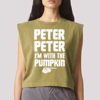 Halloween Peter Peter IM With The Pumpkin Garment-Dyed Women's Muscle Tee