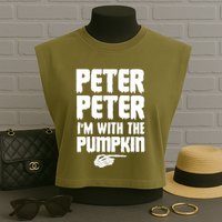 Halloween Peter Peter IM With The Pumpkin Garment-Dyed Women's Muscle Tee