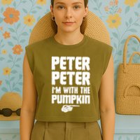 Halloween Peter Peter IM With The Pumpkin Garment-Dyed Women's Muscle Tee