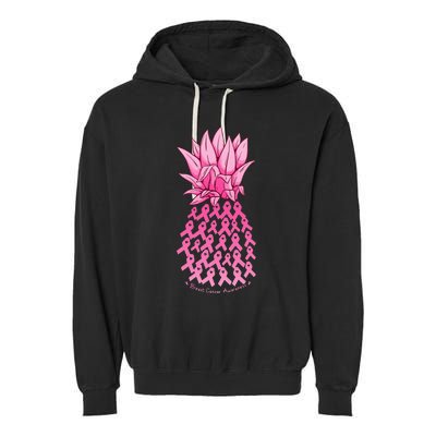 Hawaiian Pineapple & Pink Ribbon Breast Cancer Awareness Day Garment-Dyed Fleece Hoodie