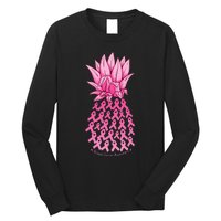 Hawaiian Pineapple & Pink Ribbon Breast Cancer Awareness Day Long Sleeve Shirt