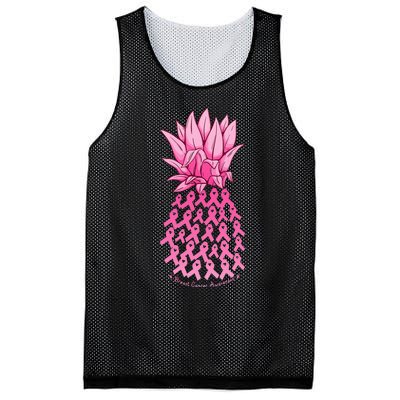 Hawaiian Pineapple & Pink Ribbon Breast Cancer Awareness Day Mesh Reversible Basketball Jersey Tank