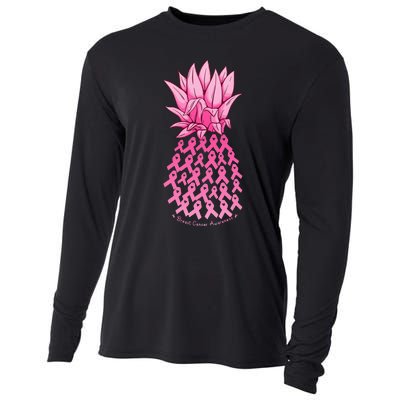 Hawaiian Pineapple & Pink Ribbon Breast Cancer Awareness Day Cooling Performance Long Sleeve Crew