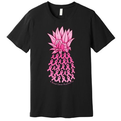 Hawaiian Pineapple & Pink Ribbon Breast Cancer Awareness Day Premium T-Shirt