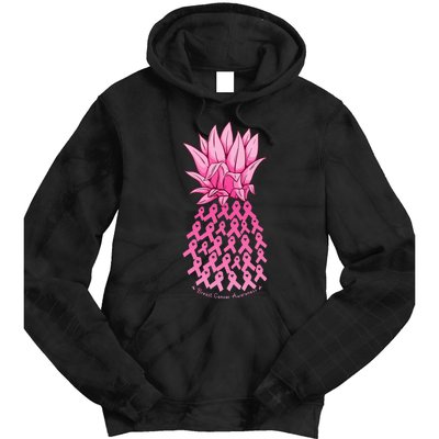 Hawaiian Pineapple & Pink Ribbon Breast Cancer Awareness Day Tie Dye Hoodie