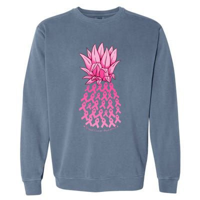 Hawaiian Pineapple & Pink Ribbon Breast Cancer Awareness Day Garment-Dyed Sweatshirt