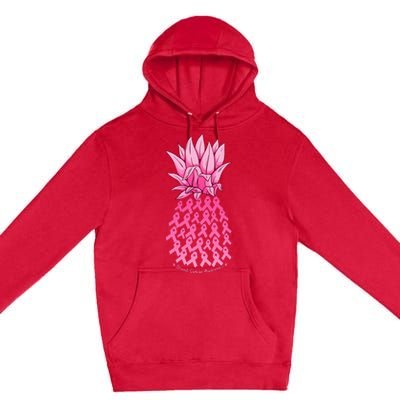 Hawaiian Pineapple & Pink Ribbon Breast Cancer Awareness Day Premium Pullover Hoodie